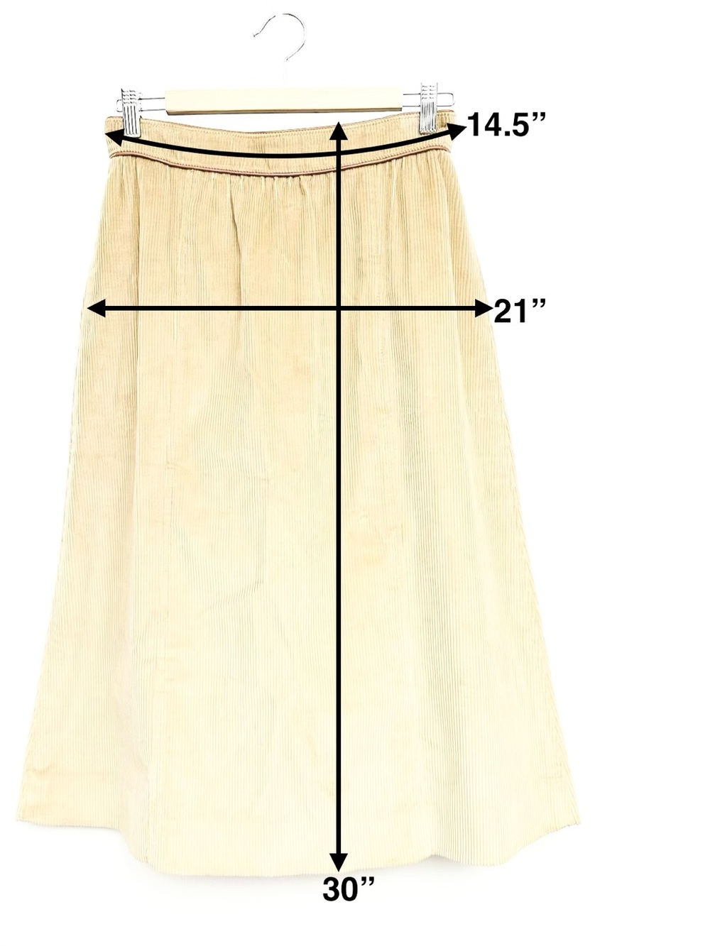 VTG 70’s The Villager Tan Corduroy A-Line Skirt - Union - Picture 5 of 9